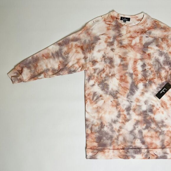 Lulus Mini Dress Womens XS Sweatshirt Tie Dye Pink Gray Relaxed Fit Hang Loose - Picture 3 of 11